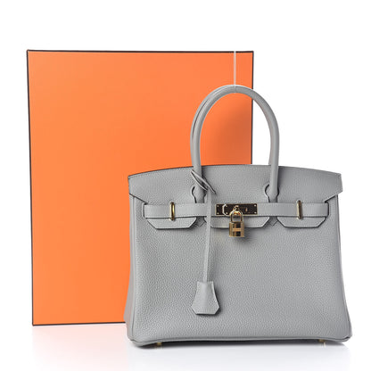 Hermes Togo Birkin 30 Gris Mouette 33 of 33