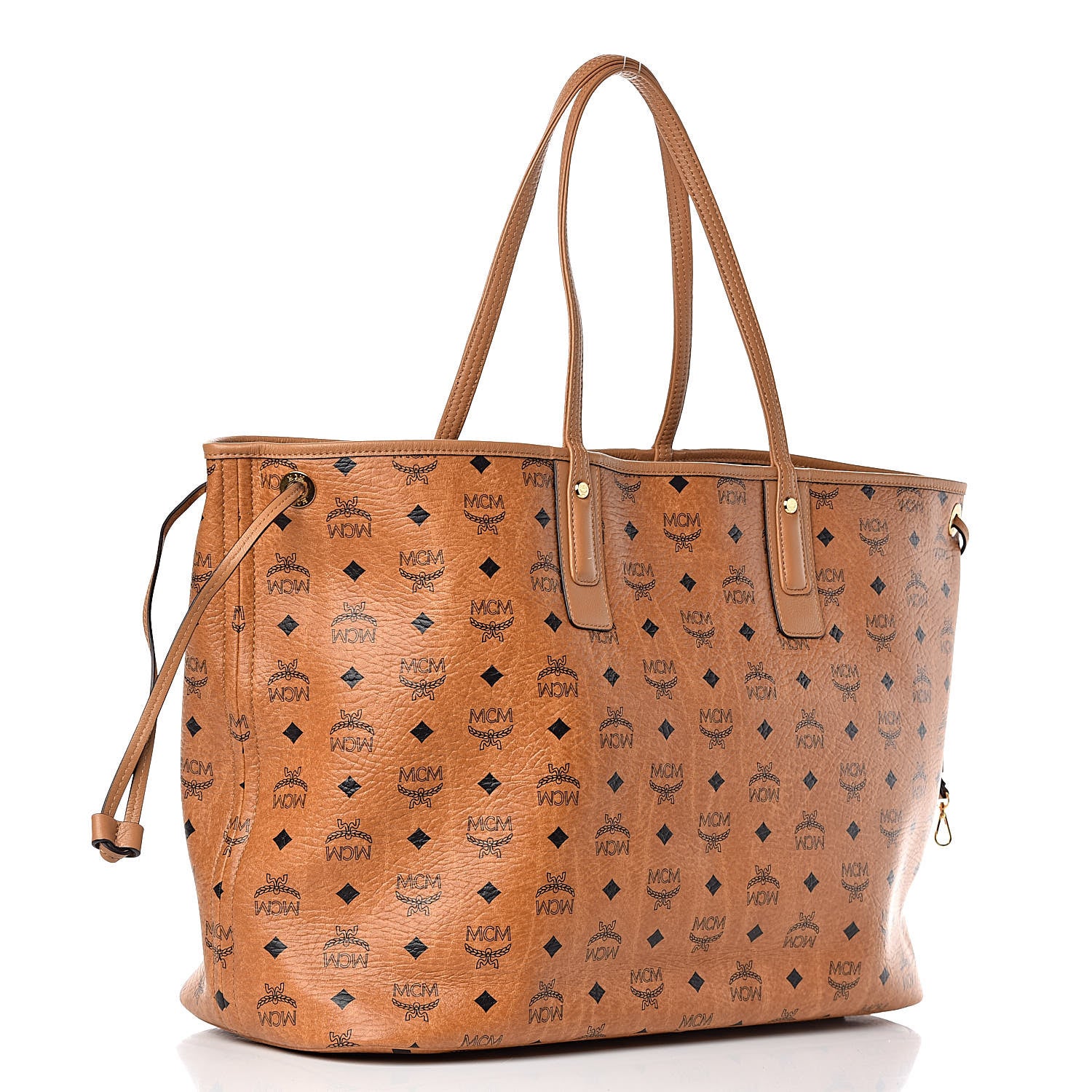 MCM Visetos Large Liz Reversible Shopper Tote Cognac 6 of 17