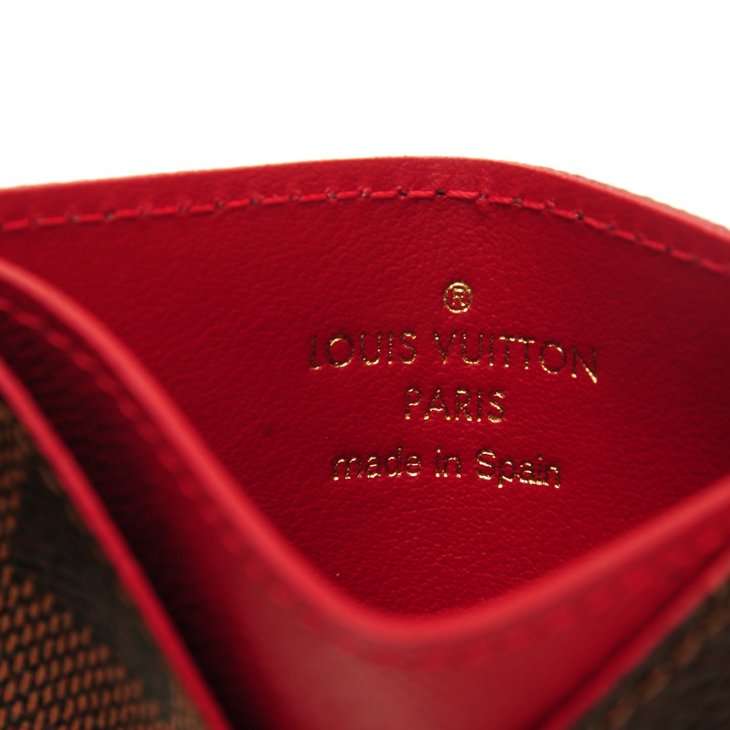 Damier Ebene Caissa Card Holder Cherry