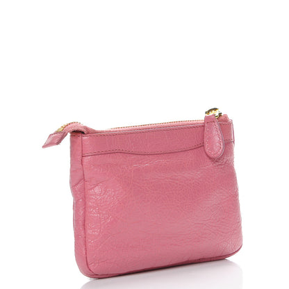 Balenciaga Agneau Giant 12 Gold Hardware Cosmetic Pouch Rose Hortensia 3 of 7