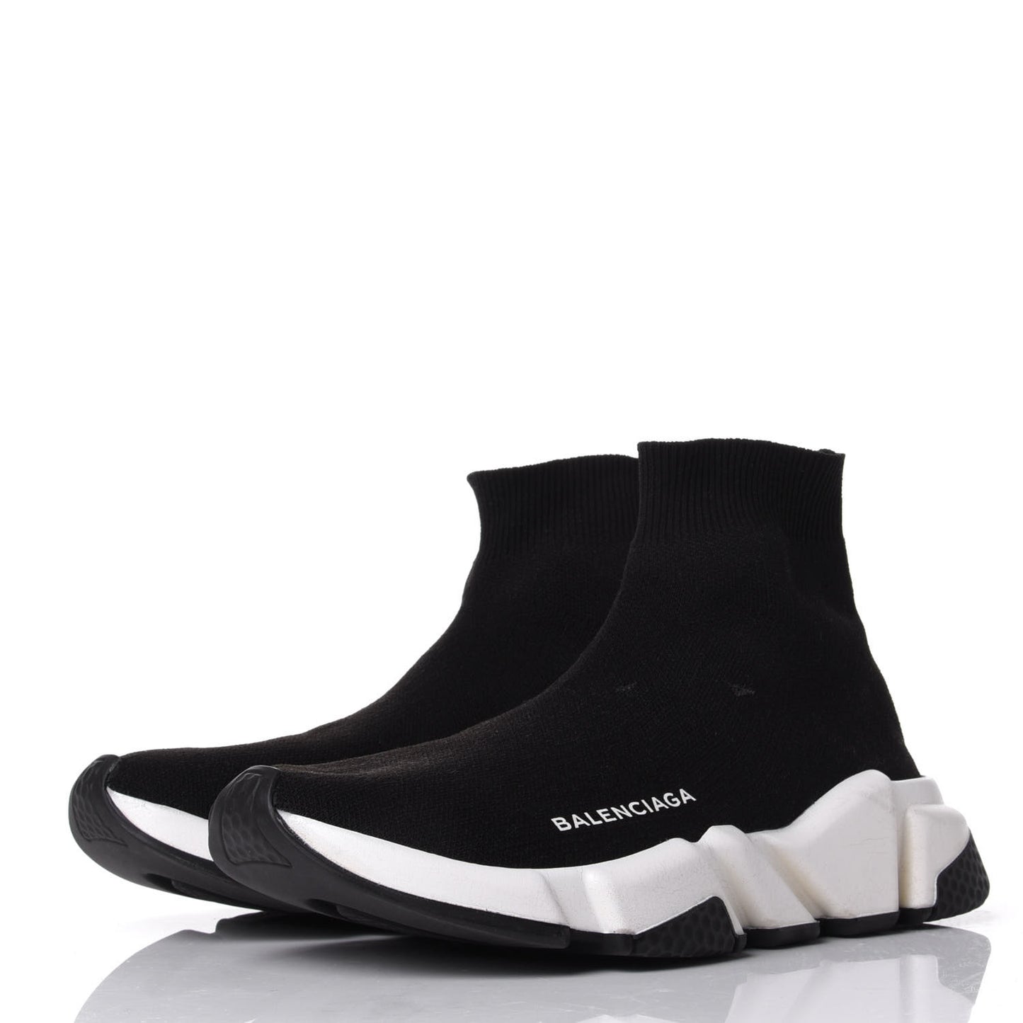 Neoprene Knit Womens Speed Sneakers 36 Black White