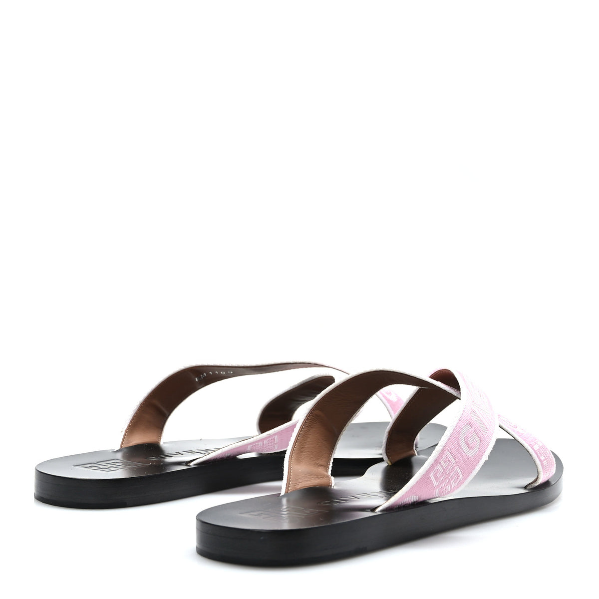 Givenchy Grosgrain Cross Logo Ankle Strap Sandals 38.5 Pink White 4 of 8