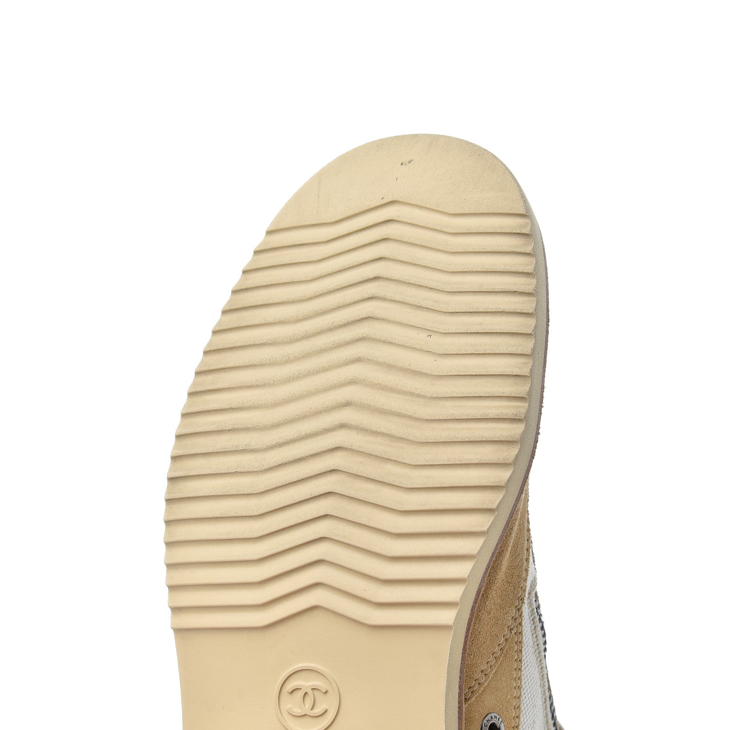 Chanel Toile Suede Calfskin CC Lace Up Short Boots 36 Light Beige 19 of 20
