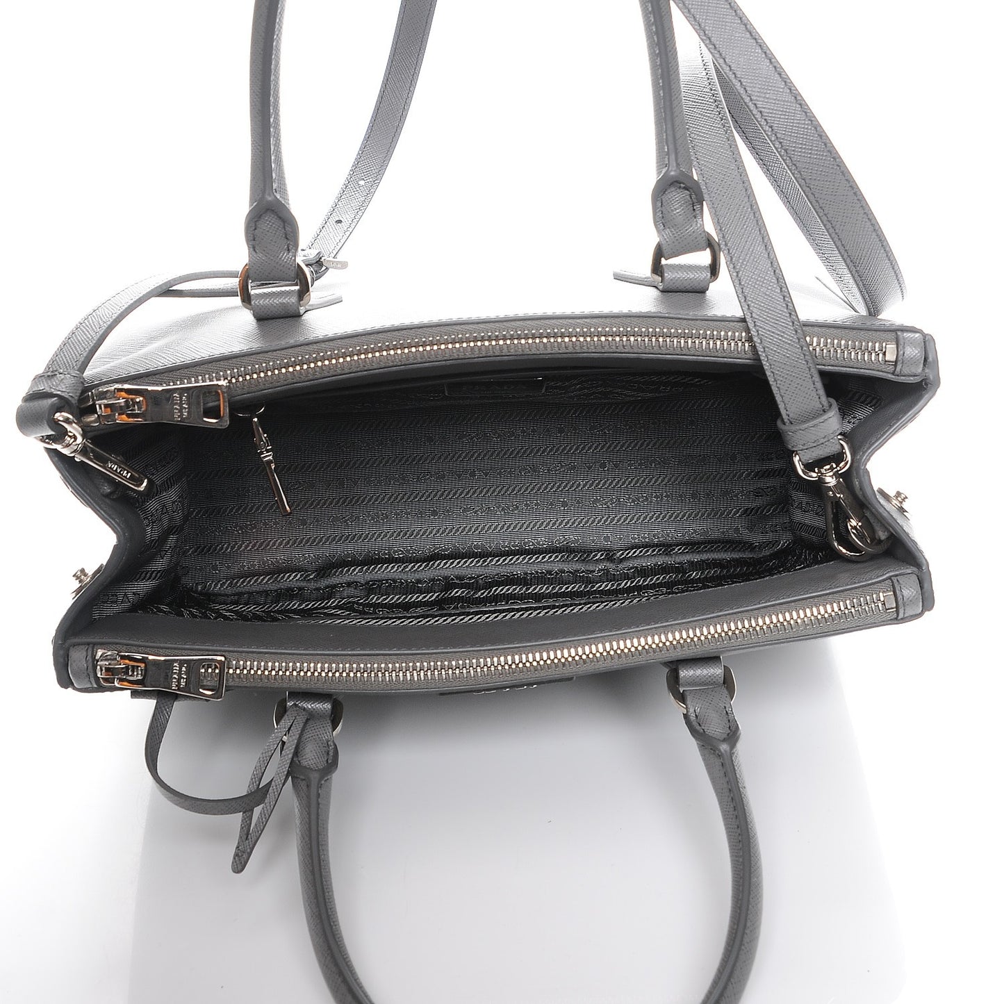 Saffiano Small Galleria Double Zip Tote Marmo