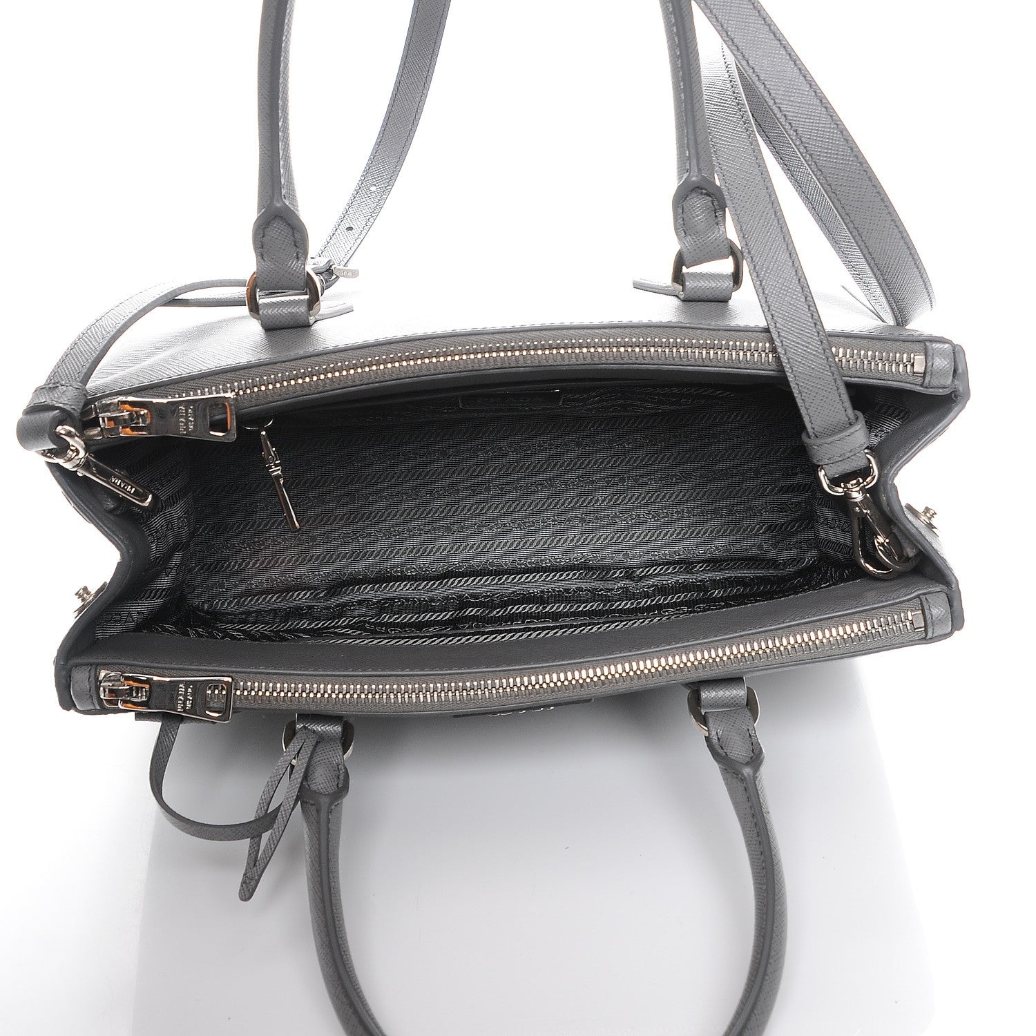 Prada Saffiano Small Galleria Double Zip Tote Marmo 6 of 9