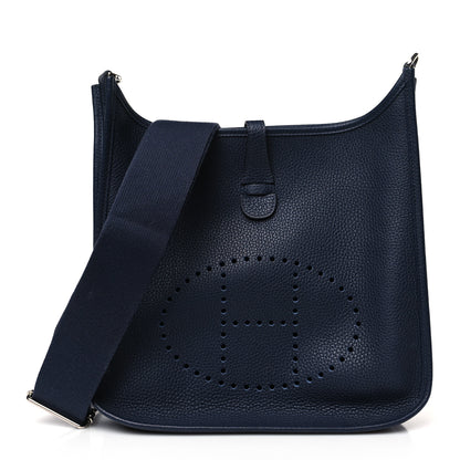 Hermes Taurillon Clemence Evelyne III PM Bleu Encre 1 of 10
