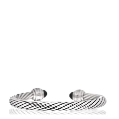 David Yurman Sterling Silver Diamond Black Onyx 7mm Cable Classics Bracelet 3 of 4