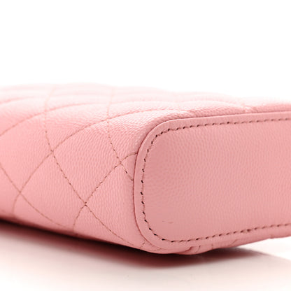 Chanel Caviar Quilted Phone Holder With Chain Pink 9 of 10