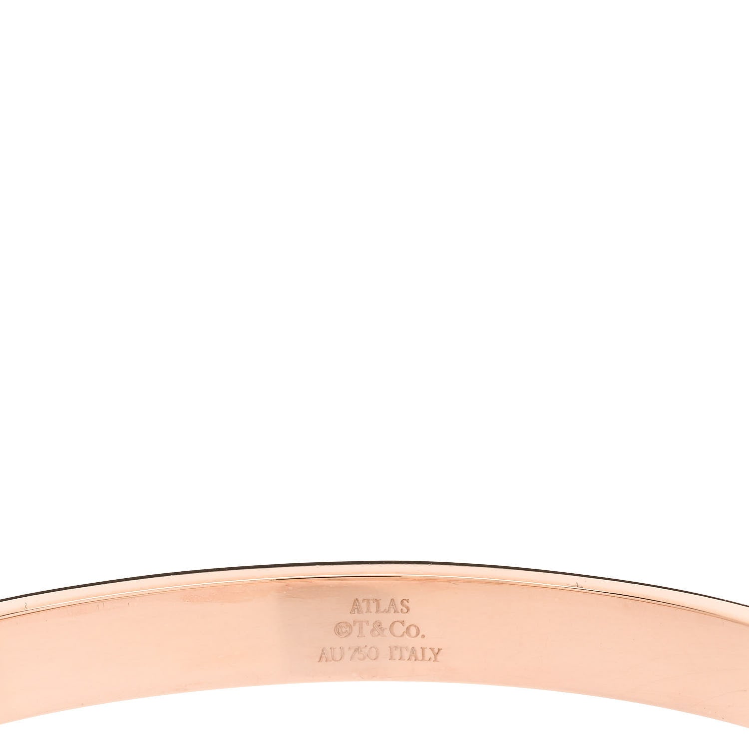 Tiffany 18K Rose Gold Diamond Atlas Closed Hinged Bangle Bracelet 3 of 4