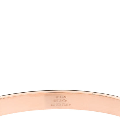 Tiffany 18K Rose Gold Diamond Atlas Closed Hinged Bangle Bracelet 3 of 4