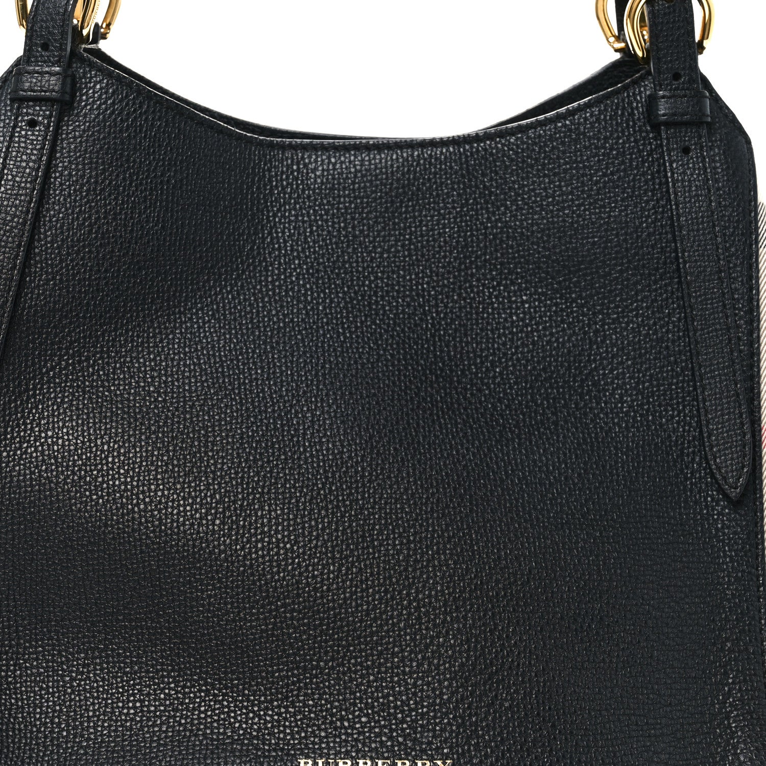 Burberry Grainy Calfskin House Check Small Canterbury Black 8 of 10