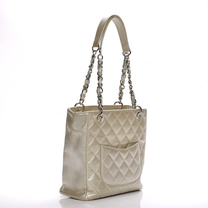 Chanel Caviar Quilted Petit Shopping Tote PST Pearl 3 of 12