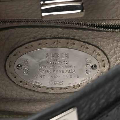 Fendi Cuoio Romano Selleria Bi-Color Mini Peekaboo Iconic Satchel Asfalto Latte 7 of 10