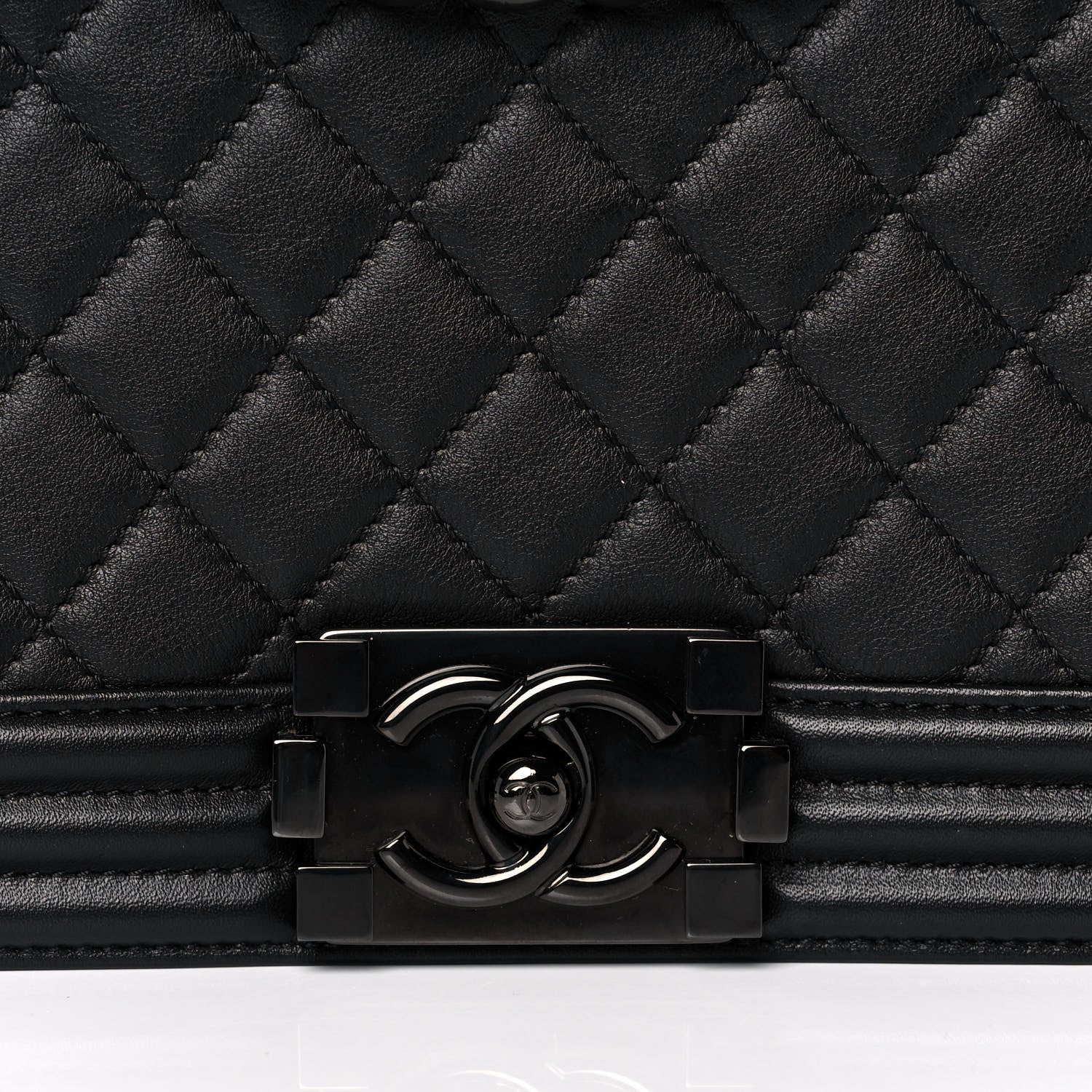 Chanel Calfskin Quilted Medium Boy Flap So Black 8 of 13