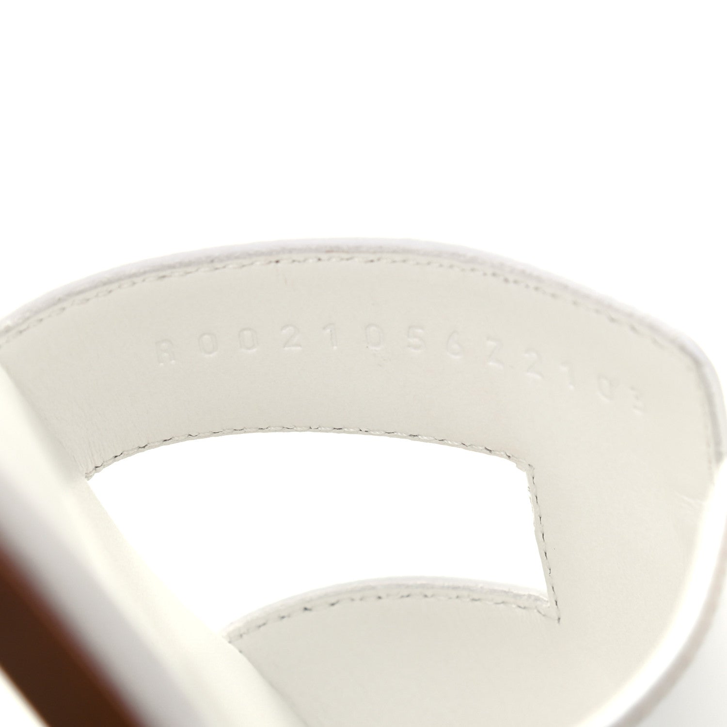 Hermes Box Calfskin Oran Sandals 37.5 White 8 of 9