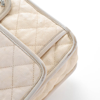 Chanel Caviar Quilted Medium French Riviera Flap White 12 of 16