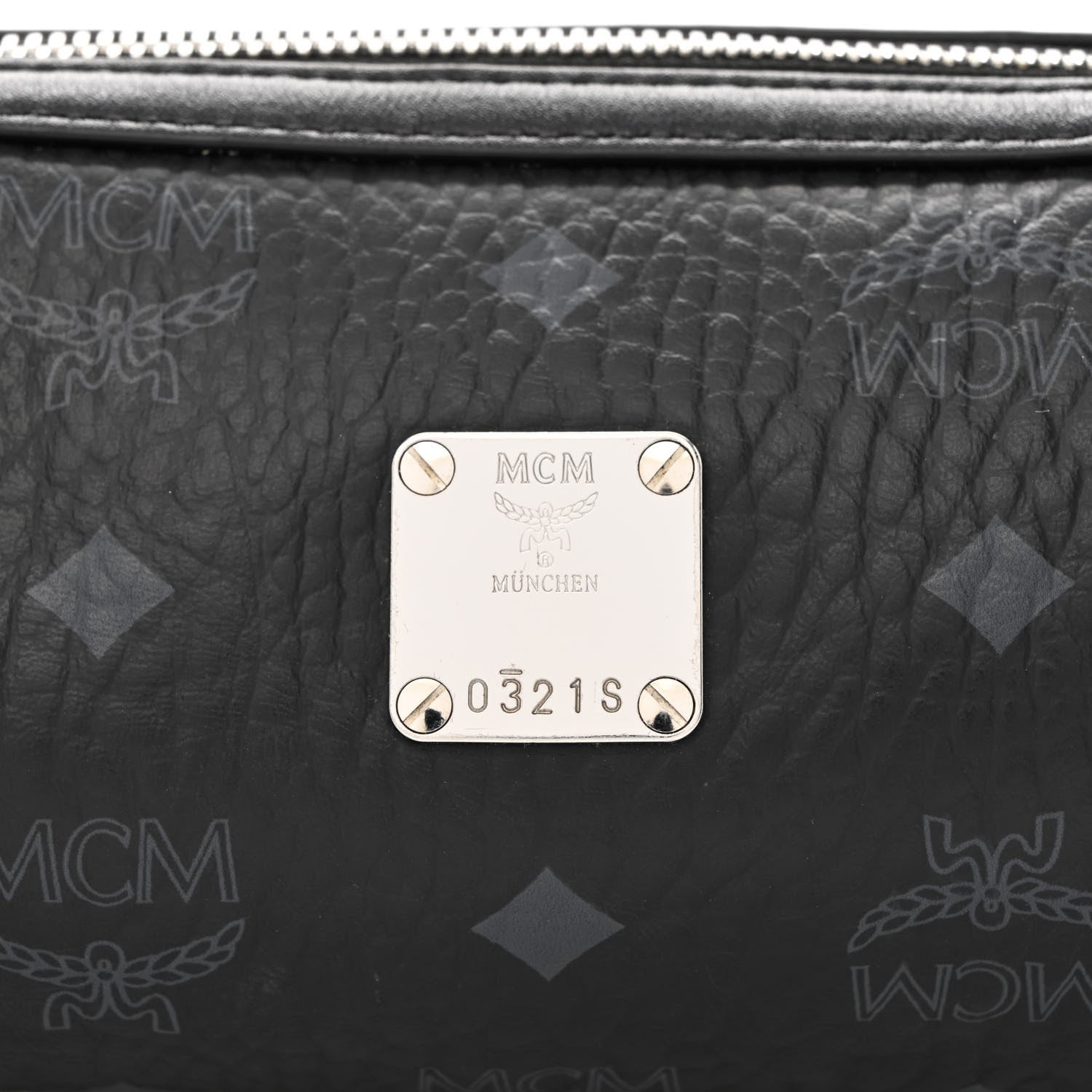 MCM Visetos Mini Barrel Crossbody Bag Black 7 of 9