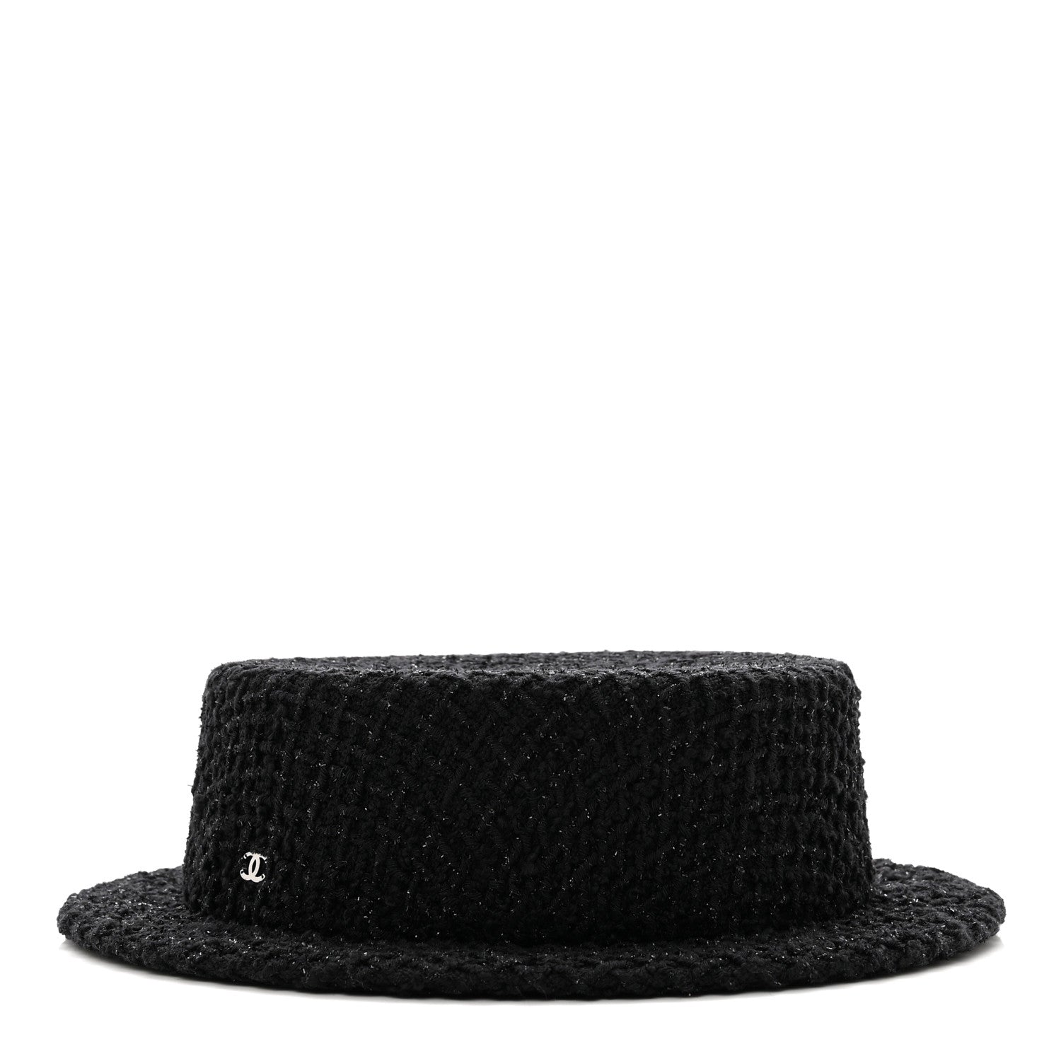 Chanel Tweed Boat Hat M Black 3 of 7