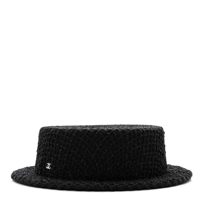 Chanel Tweed Boat Hat M Black 3 of 7