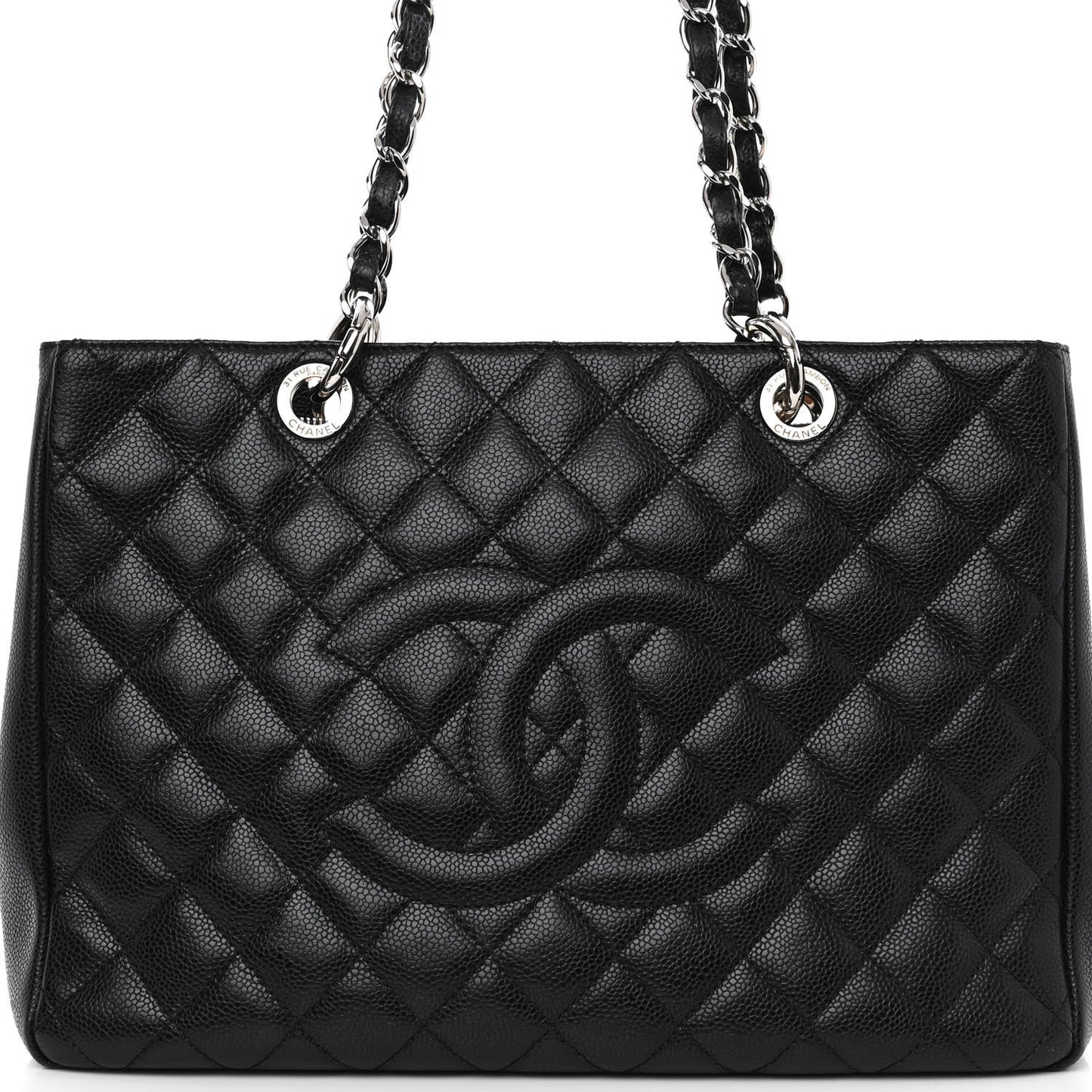 Caviar Quilted Grand Shopping Tote GST Black