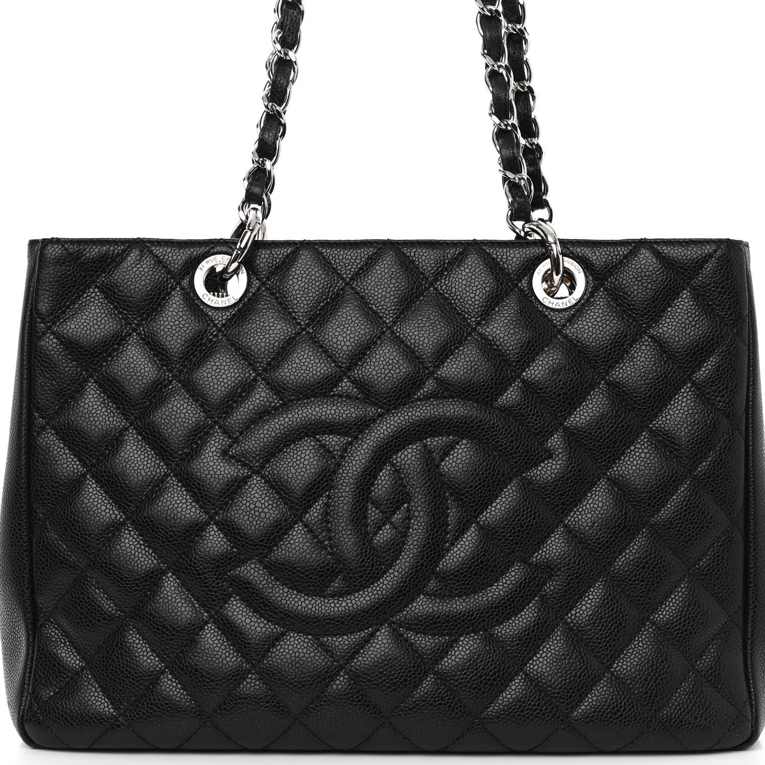 Chanel Caviar Quilted Grand Shopping Tote GST Black 7 of 10