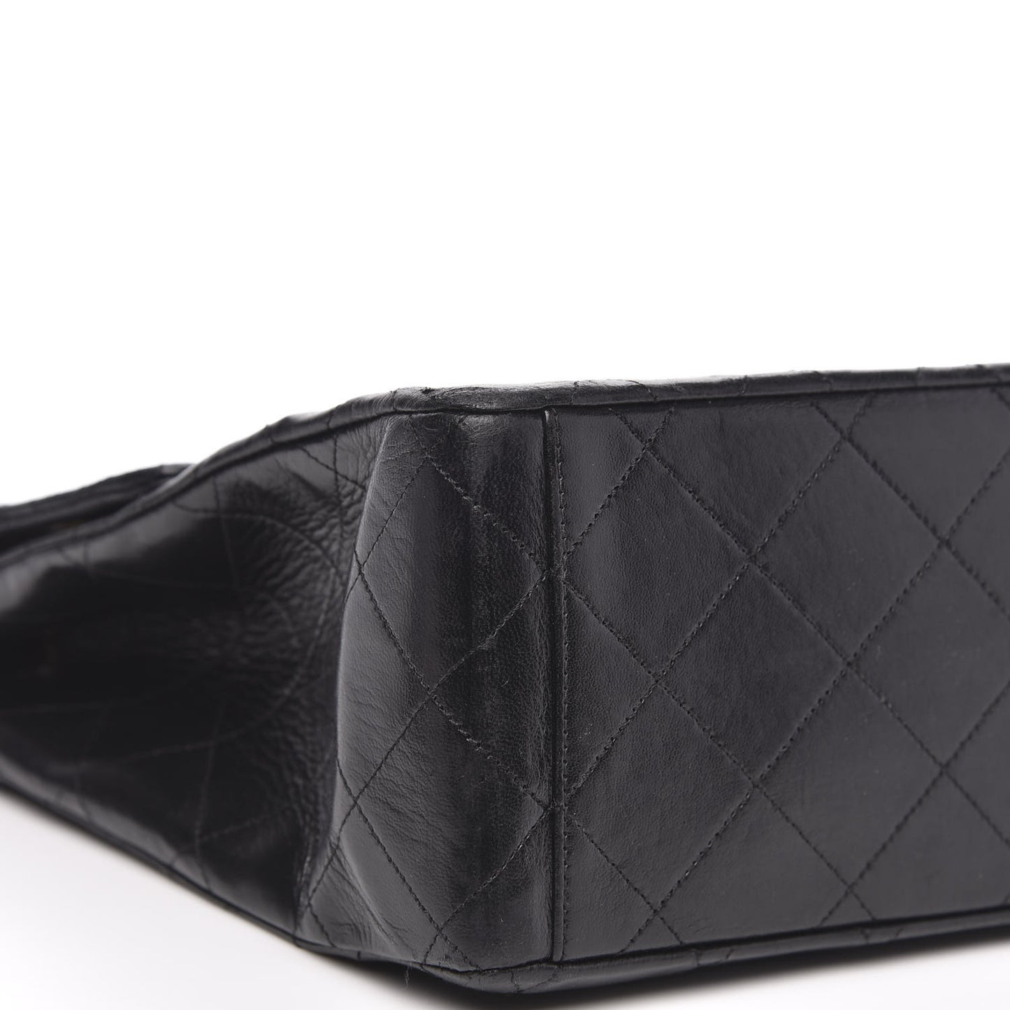 Lambskin Quilted XL Jumbo Single Flap Black