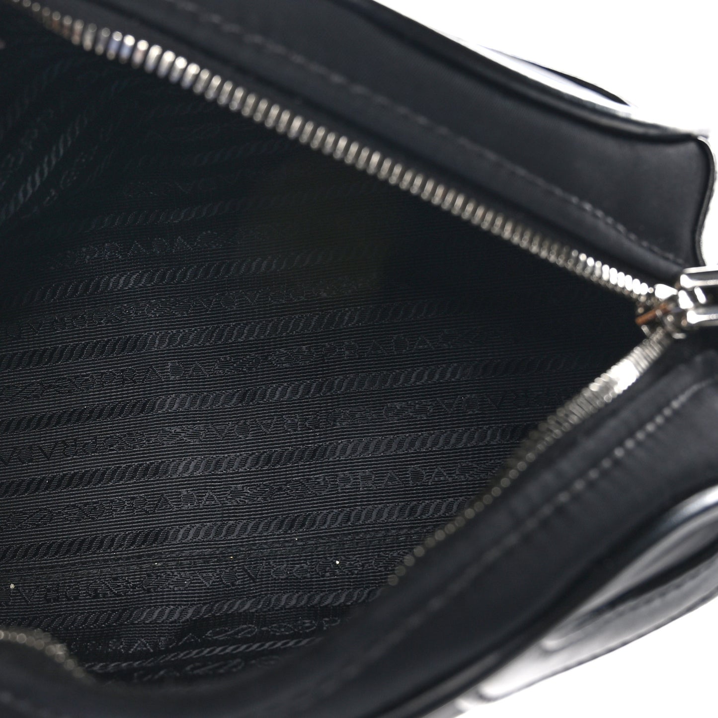 Nylon Soft Calfskin Bowling Crossbody Bag Black
