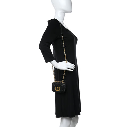 Christian Dior Supple Calfskin Cannage Micro Caro Bag Black 2 of 8