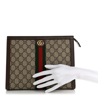 Gucci GG Supreme Monogram Web Ophidia Pouch Brown 2 of 10