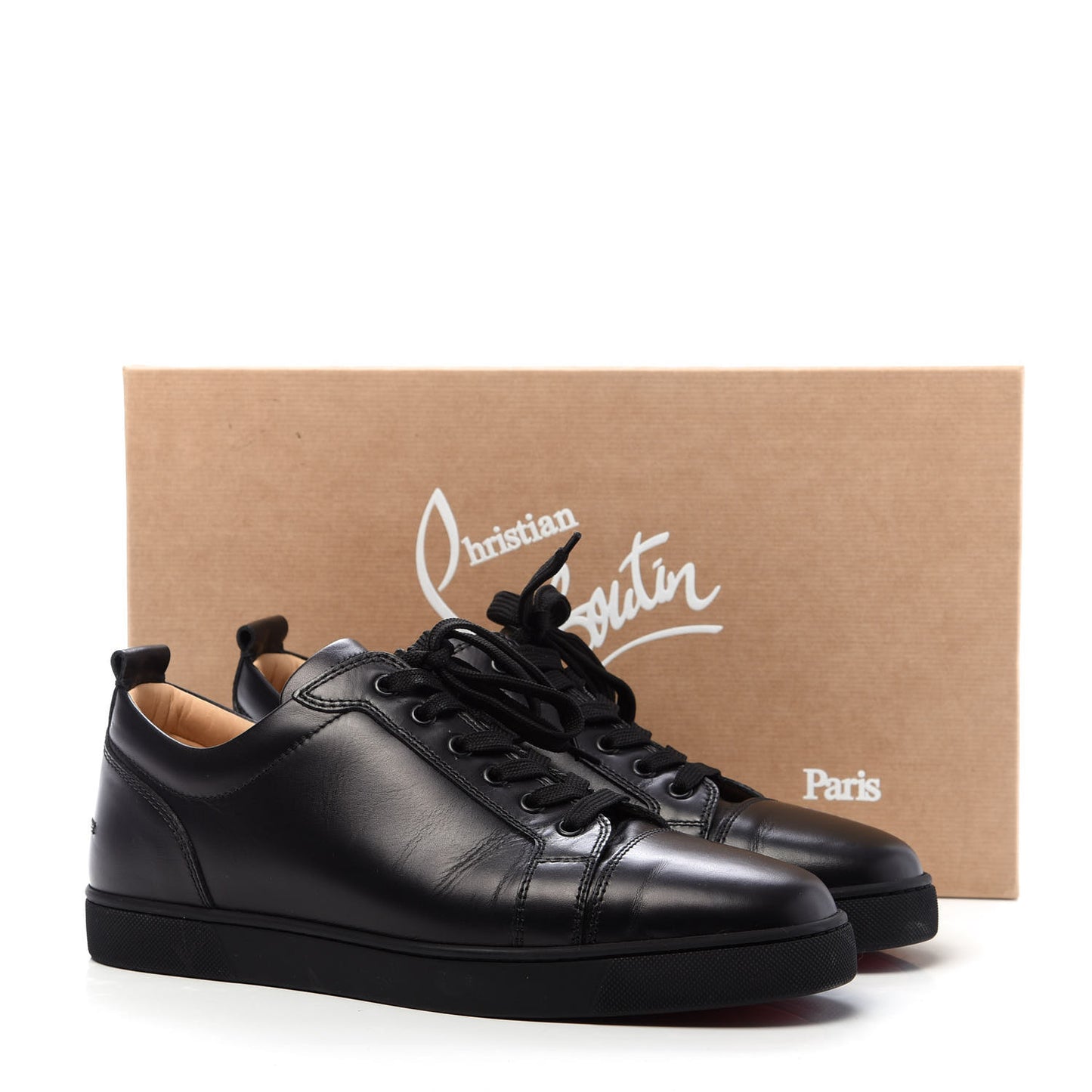 Calfskin Mens Louis Junior Flat Sneakers 43 Black