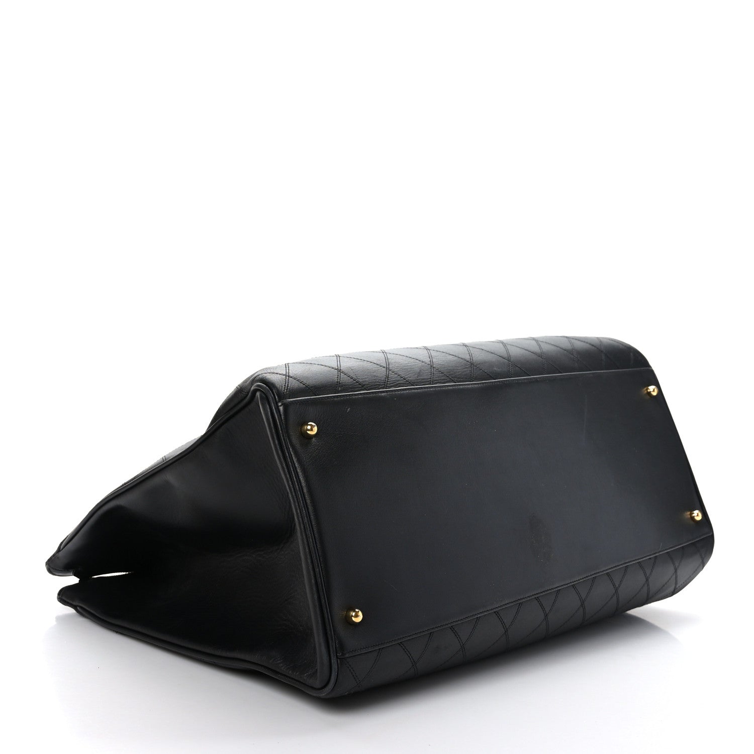 Chanel Calfskin Stitched XL Weekender Black 4 of 13