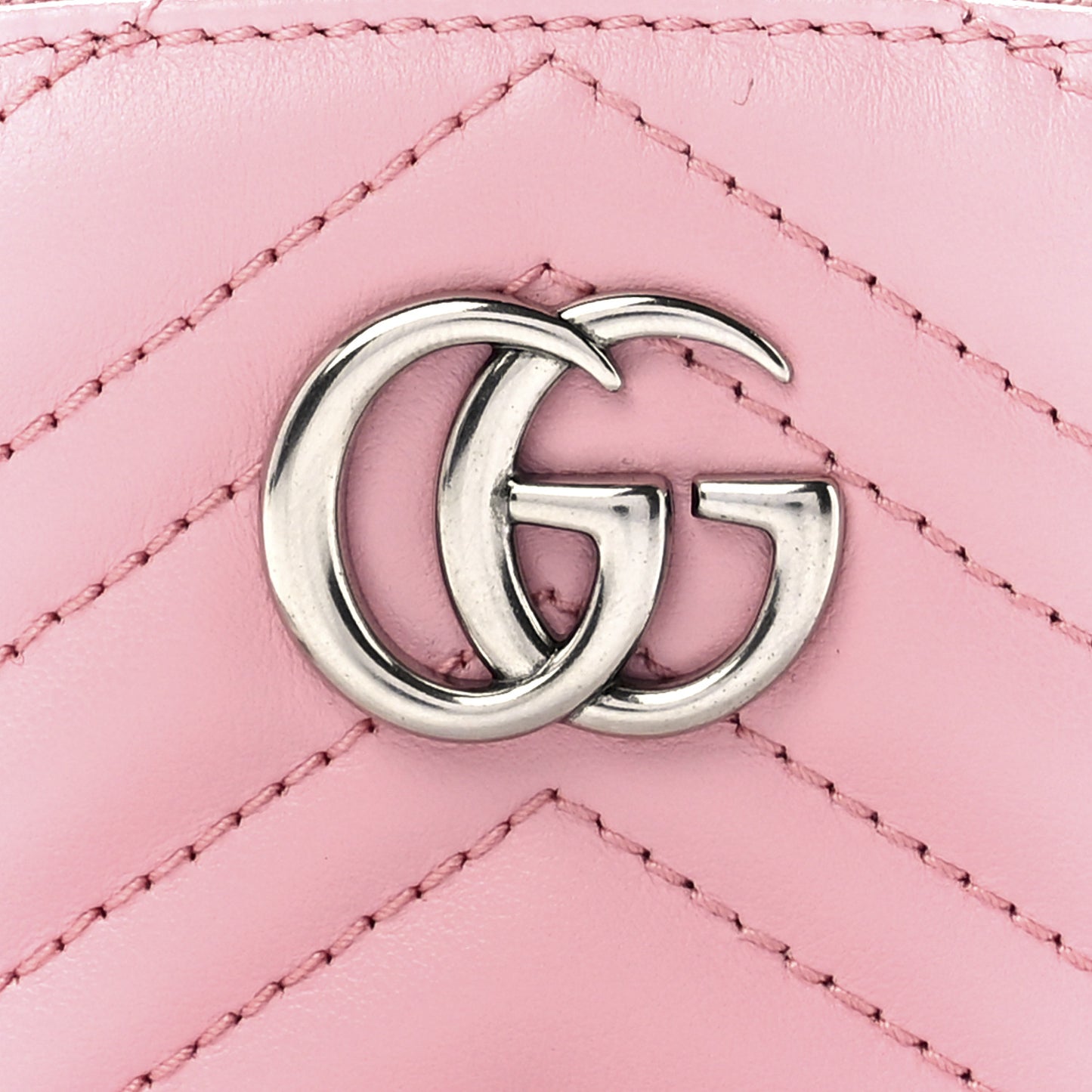 Calfskin Matelasse GG Marmont Key Pouch Wild Rose