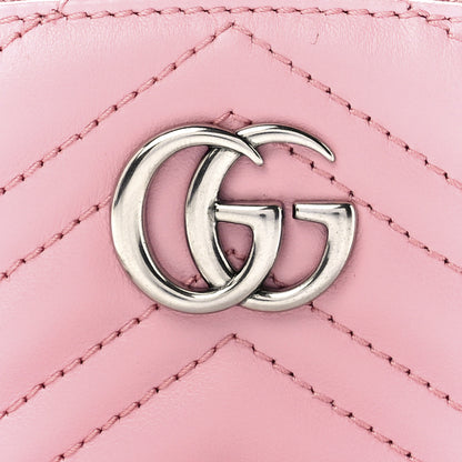 Gucci Calfskin Matelasse GG Marmont Key Pouch Wild Rose 8 of 12