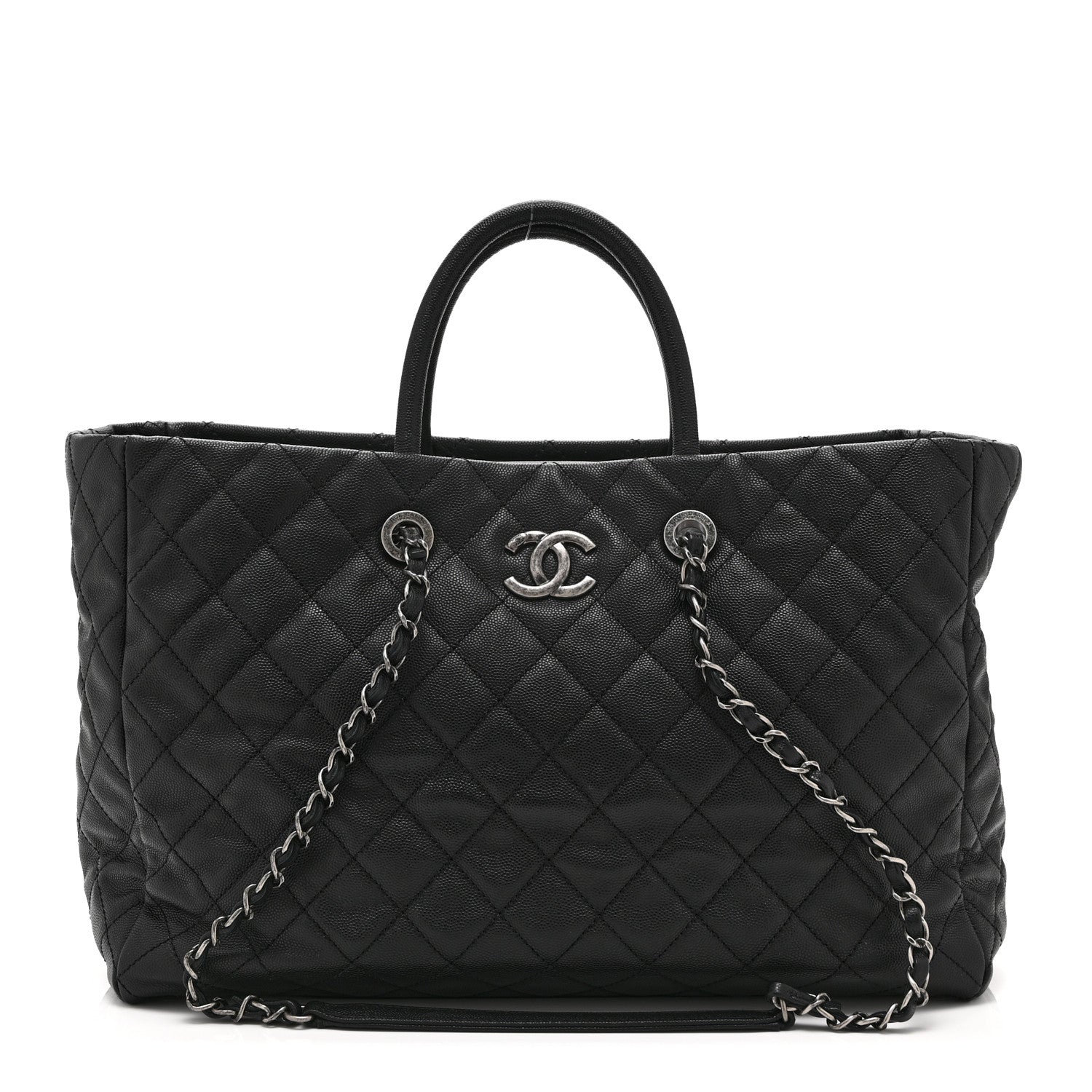 Chanel Caviar Quilted Large Coco Handle Shopping Tote Black 1 of 11