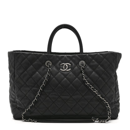 Chanel Caviar Quilted Large Coco Handle Shopping Tote Black 1 of 11