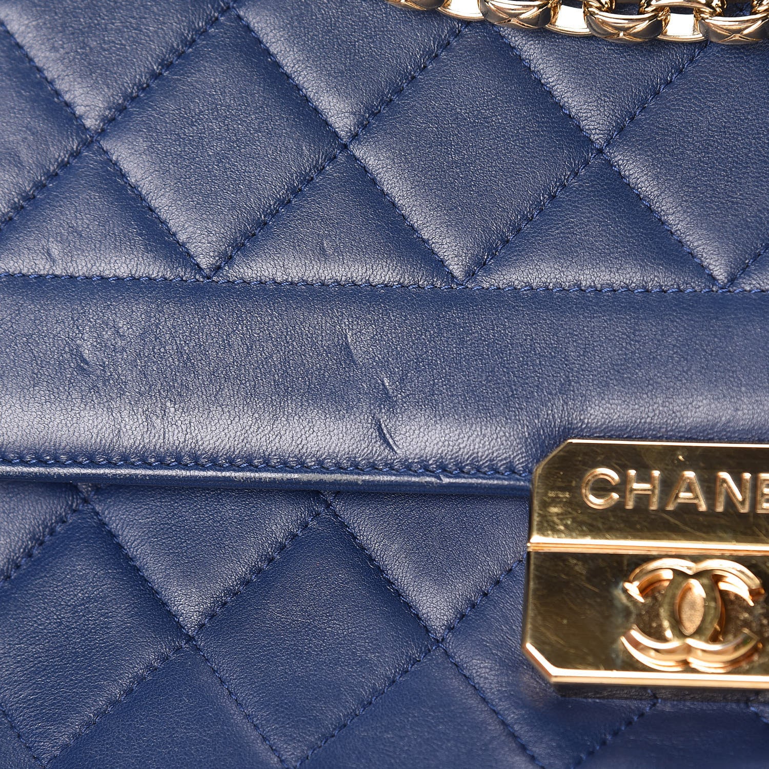 Chanel Lambskin Quilted Large Chic With Me Flap Navy 17 of 17
