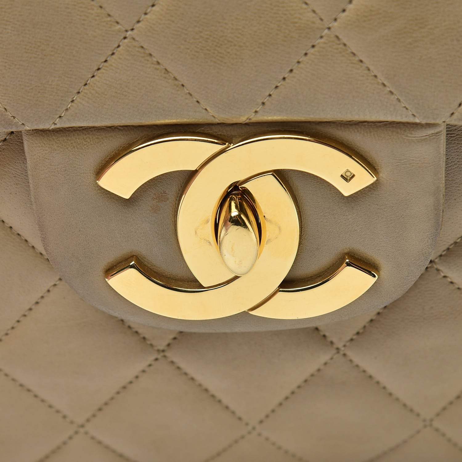 Chanel Lambskin Quilted Maxi Single Flap Dark Beige 19 of 24