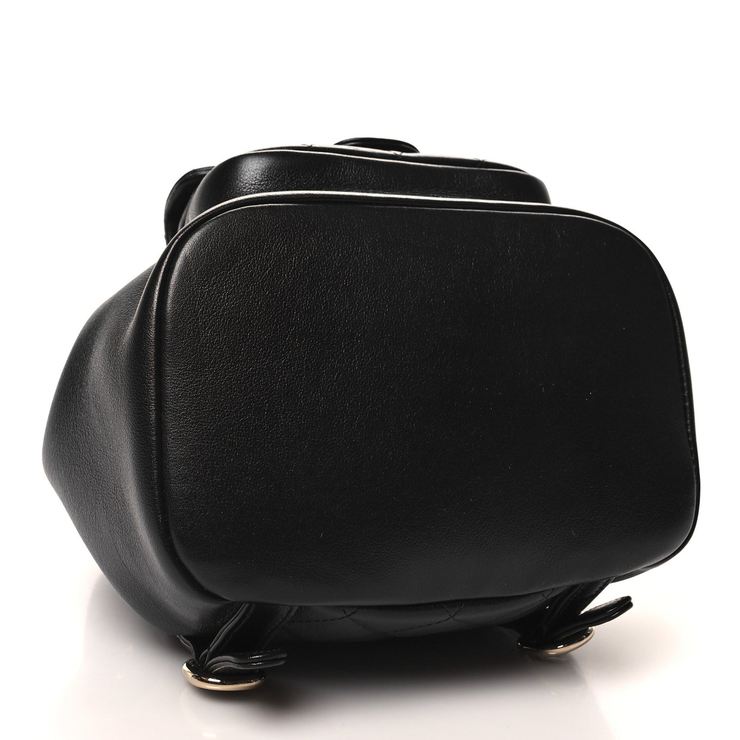 Lambskin Quilted Small Duma Drawstring Backpack Black