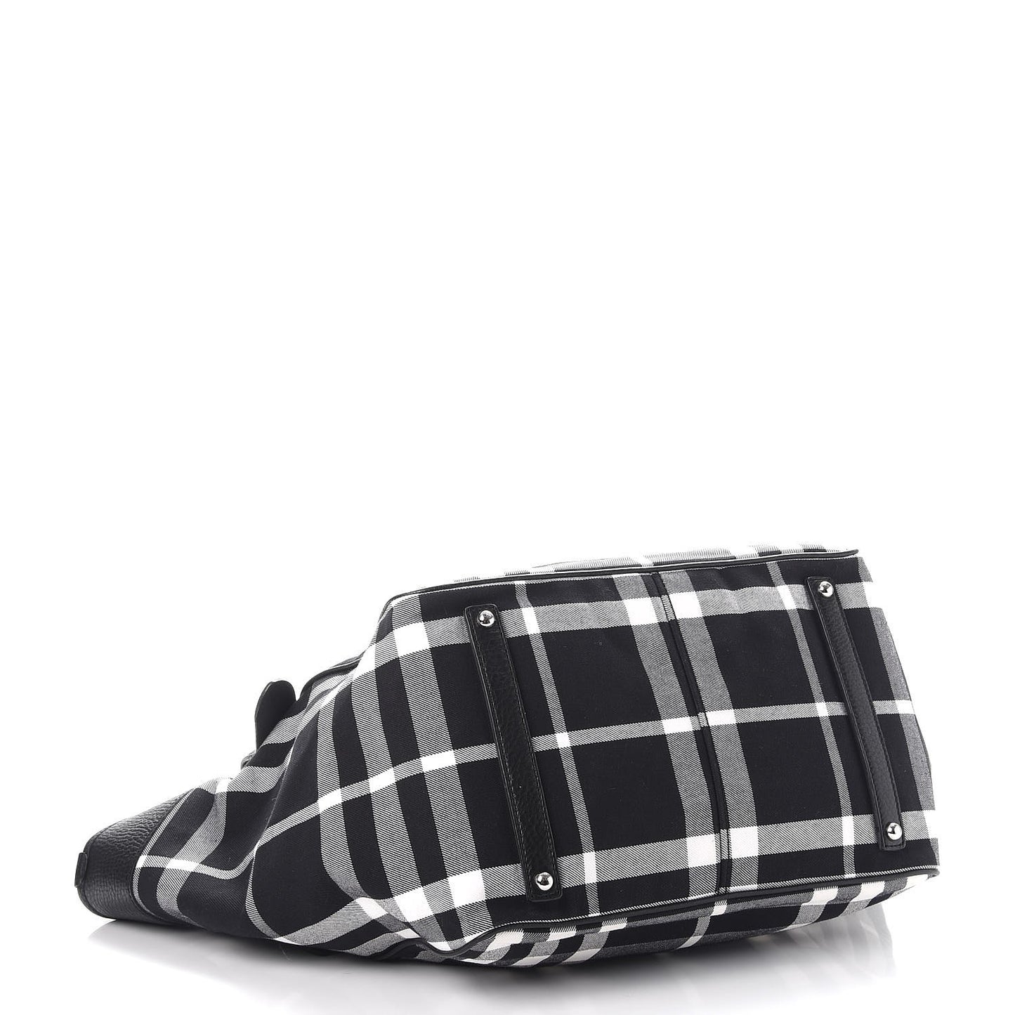 Calfskin Beat Check Tote Black