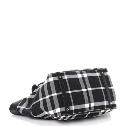 Burberry Calfskin Beat Check Tote Black 5 of 11