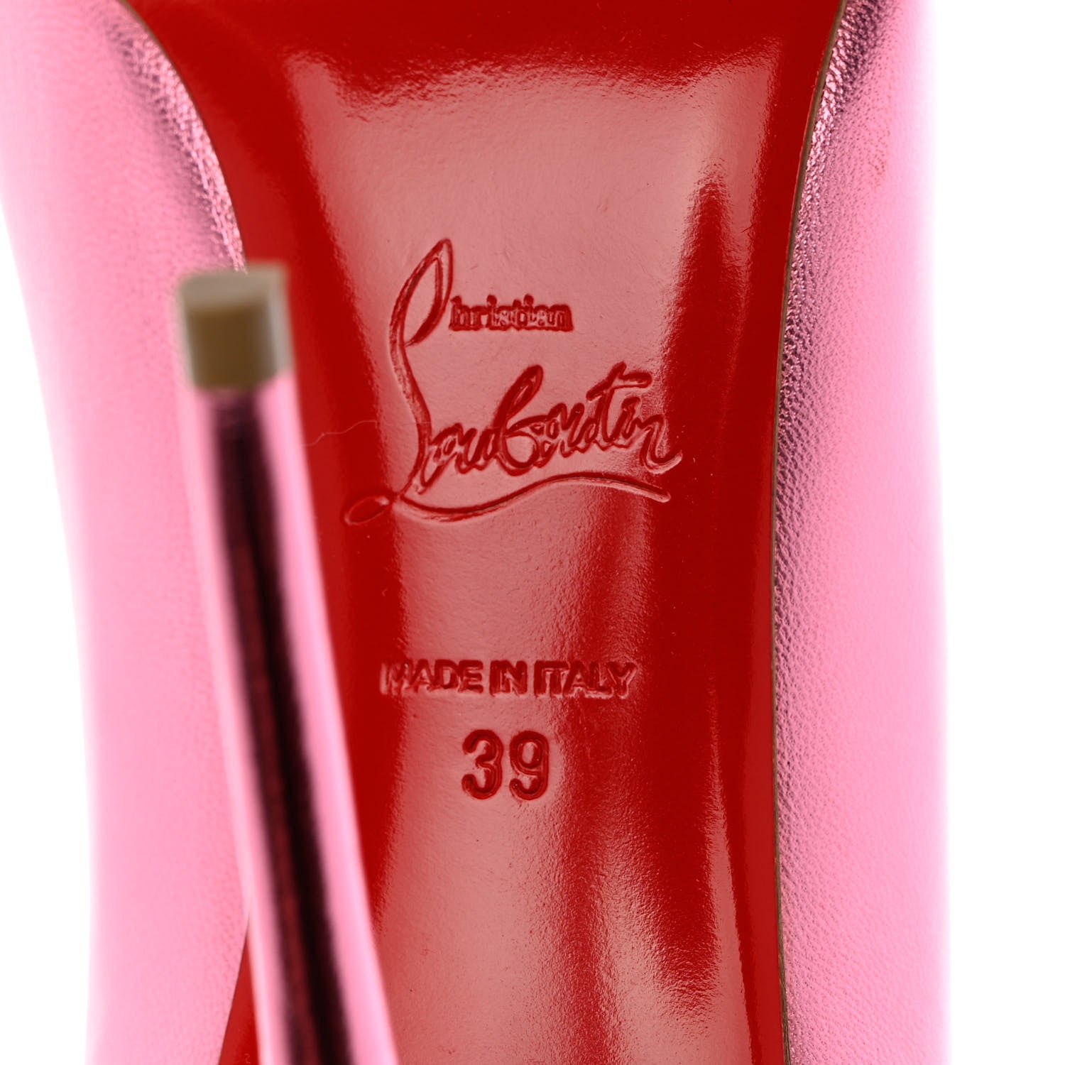 Christian Louboutin Metallic Patent Hot Chick 100 Pumps 39 Pink 7 of 11