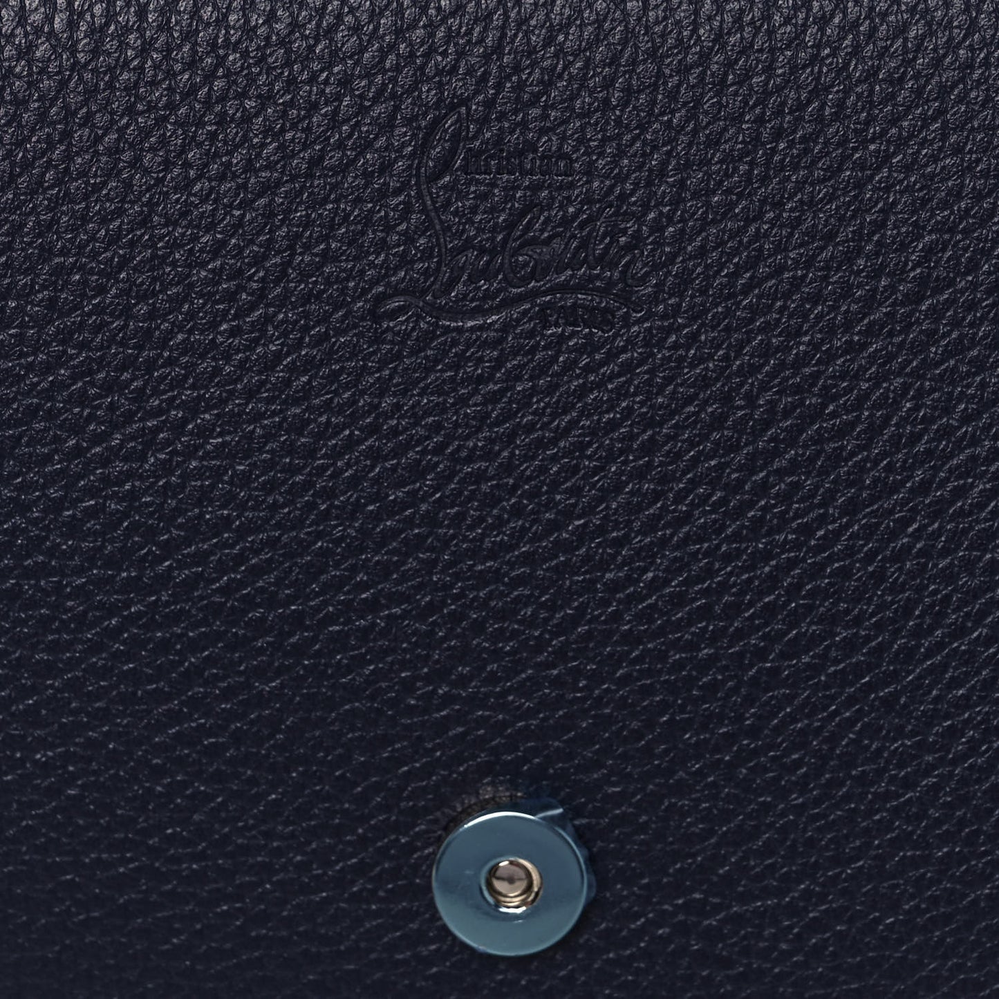 Calfskin Spikes Loubinthesky Paloma Clutch Navy