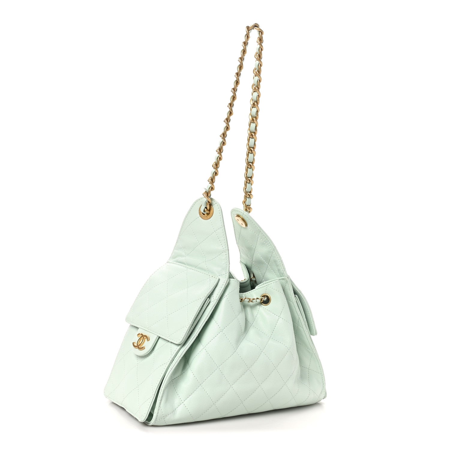 Chanel Caviar Quilted Small Chanel 25 Handbag Light Green 3 of 10