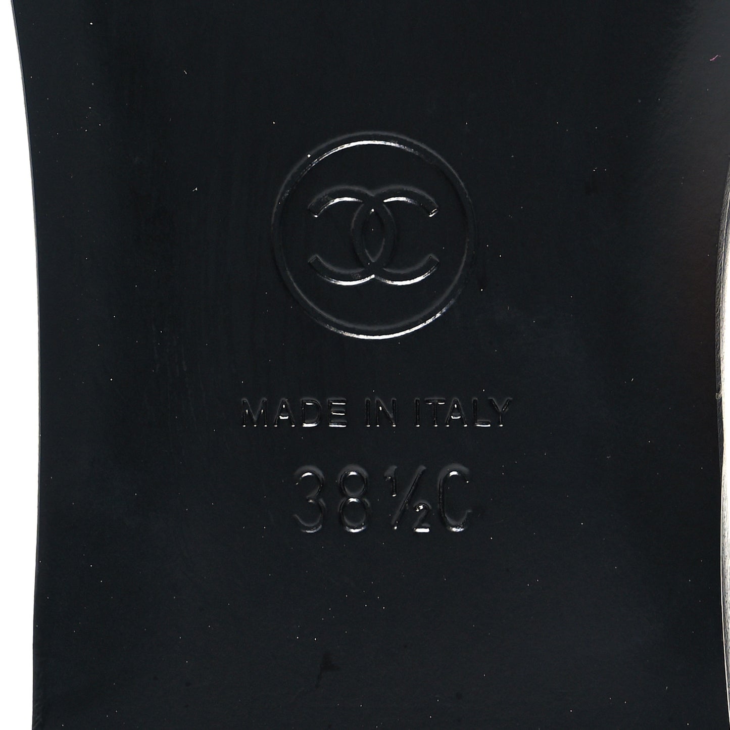 Lambskin Pearl CC Sandals 38.5 Black