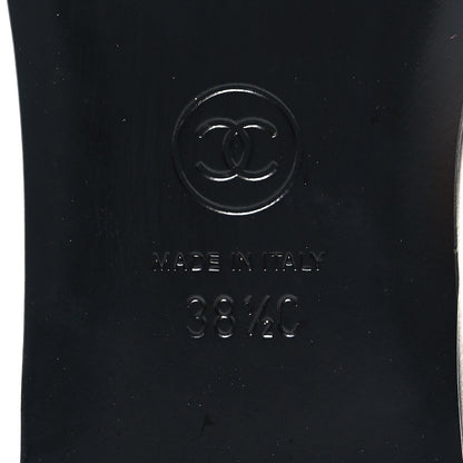 Chanel Lambskin Pearl CC Sandals 38.5 Black 7 of 8