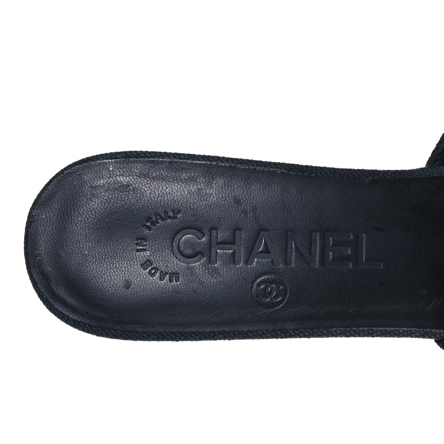 Canvas Camellia Wedge Sandals 38.5 Navy