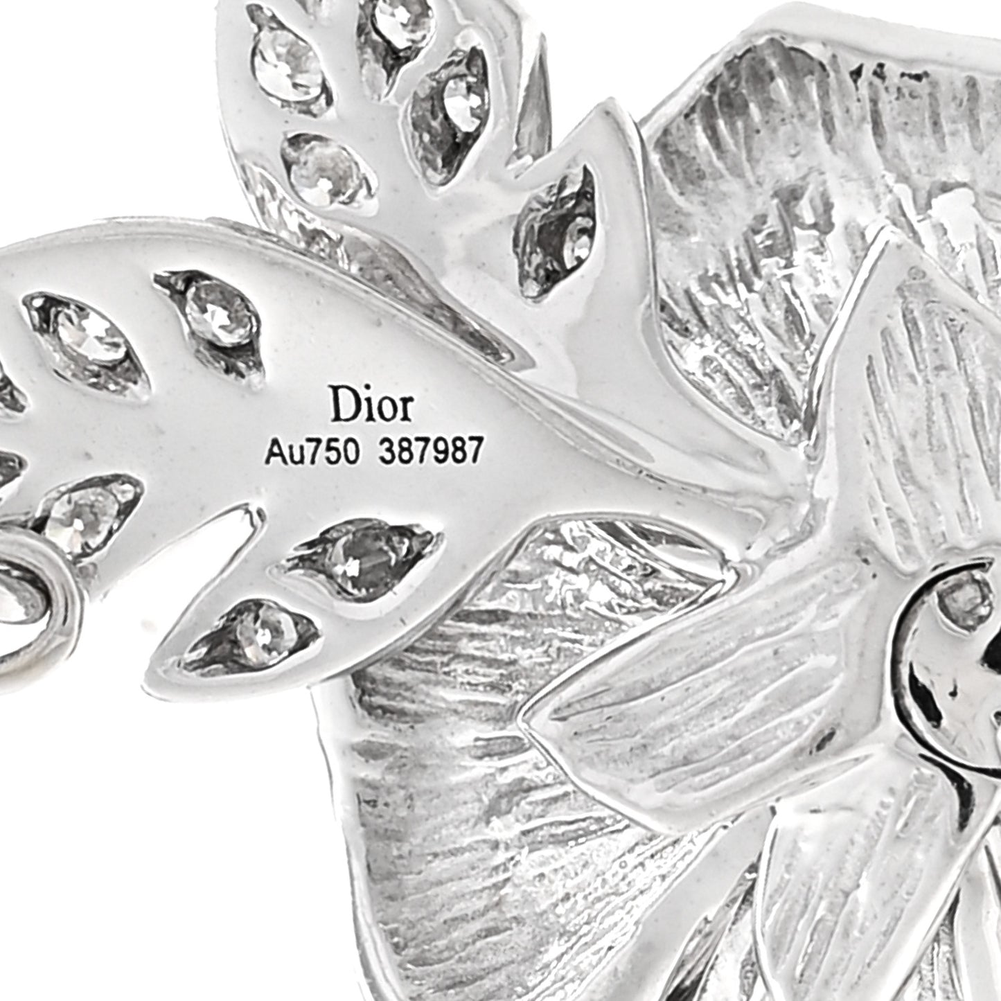 18K White Gold Diamond Medium Rose Dior Bagatelle Necklace