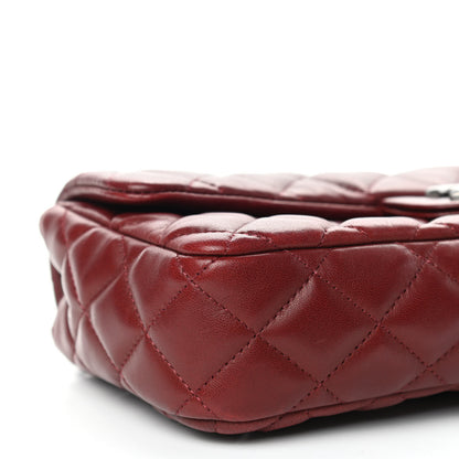 Chanel Lambskin Quilted East West Flap Dark Red 8 of 10