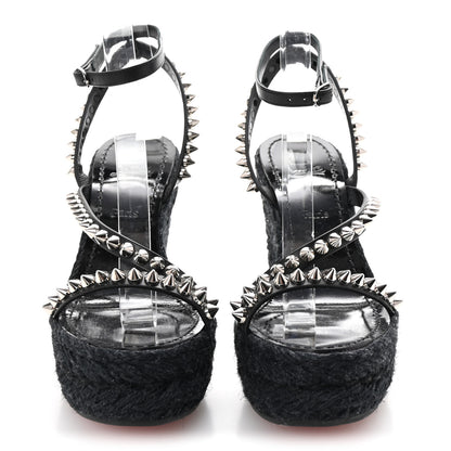 Christian Louboutin Patent Mafaldina 120 Wedge Sandals 35 Black 3 of 8