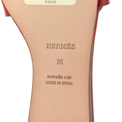 Hermes Calfskin Lisboa Sandals 36 Jasper Rouge 7 of 17